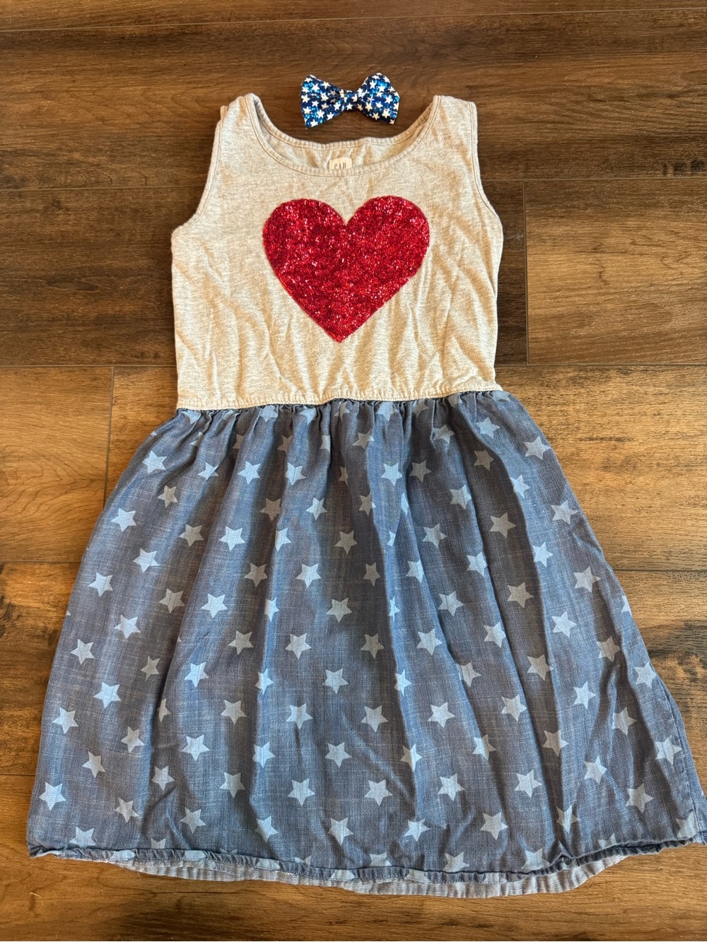Gap kids girls patriotic dress and bow size 10